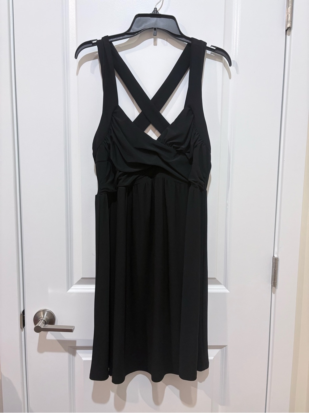 Torrid Black Cross Back Ruched Skater Dress Size 1